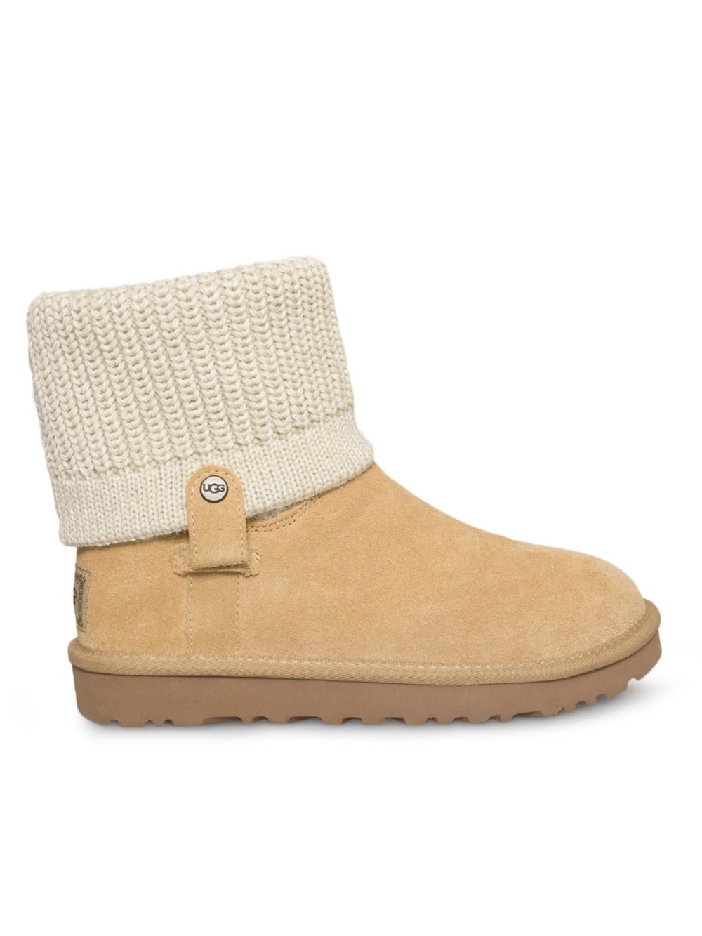 UGG Saela Rib Knit Cream Boots New!